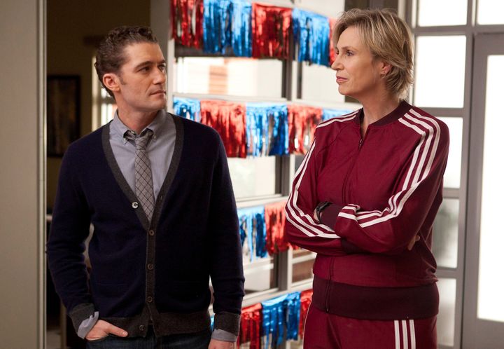 Matthew Morrison and Jane Lynch in an episode of "Glee." 