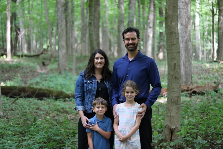 Illustrator Dan Dougherty with his wife Megan and their children.