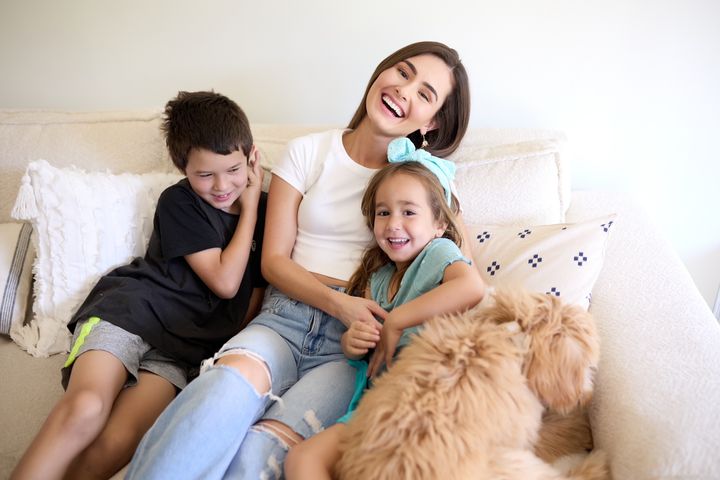 Conscious parenting coach Carolina Agudelo with her son and daughter. 