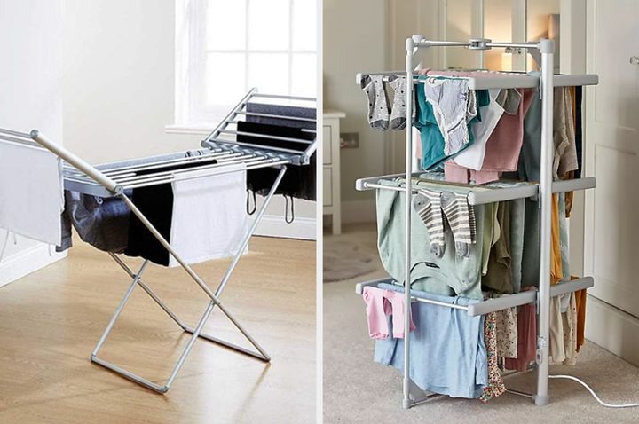 Heated Clothes Drying Rack - Heated Clothes Dryer with 8 Heated Bars Winged  Folding Energy-Efficient Indoor Airer Wet Laundry Drying Horse Rack