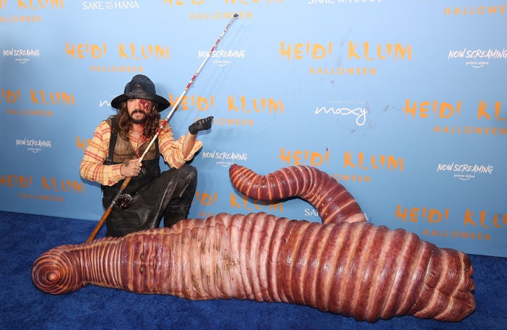 Halloween Queen Heidi Klum Unrecognizable In Giant Worm Costume 3 Heidi Klum and Tom Kaulitz attend Heidi Klum's 2022 Hallowe'en Party on Oct. 31.