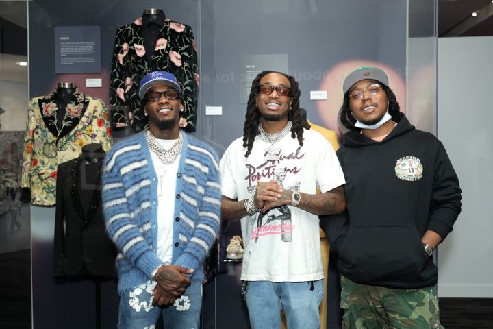 (L-R) Migos members Offset, Quavo and Takeoff pictured together last year