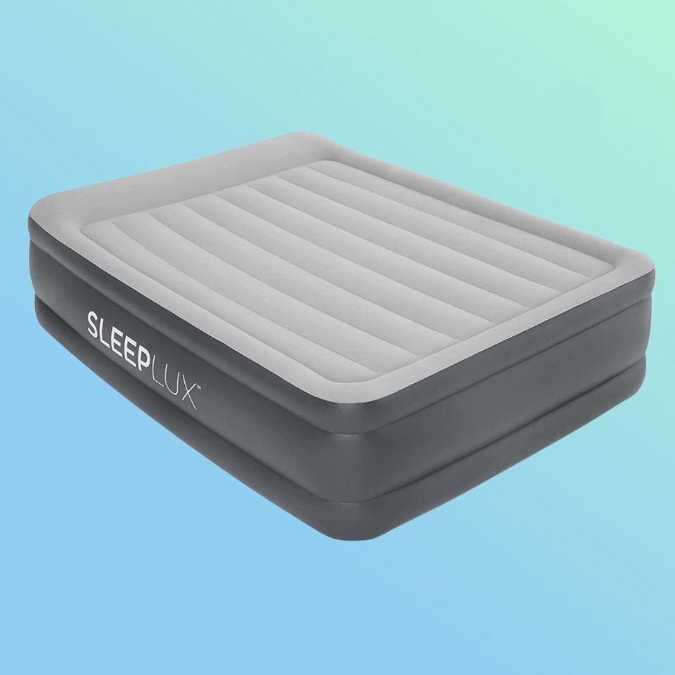 An inflatable mattress with built-in air pump