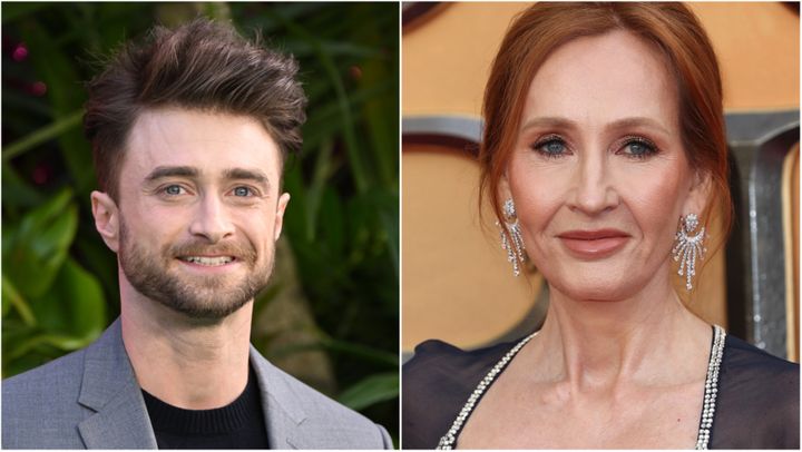 Daniel Radcliffe (left) and author J.K. Rowling