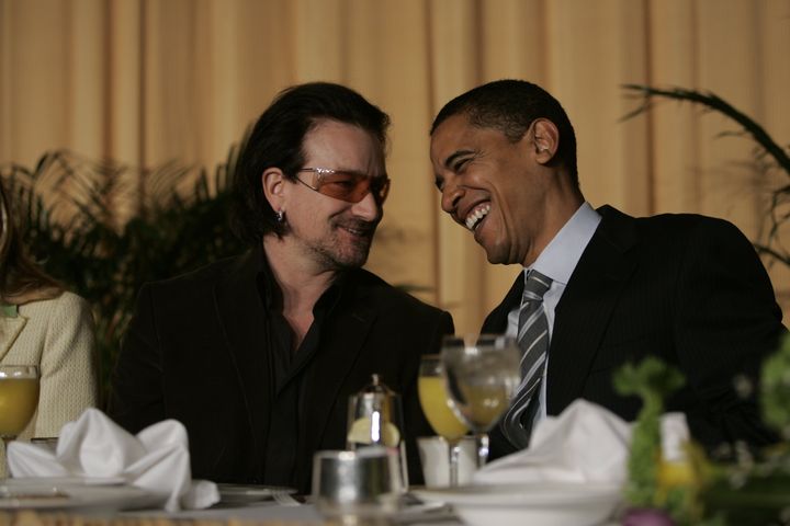 Bono and Barack Obama, pictured in 2006.