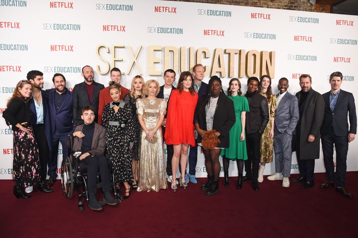 The cast of Sex Education at the launch of season two in 2020
