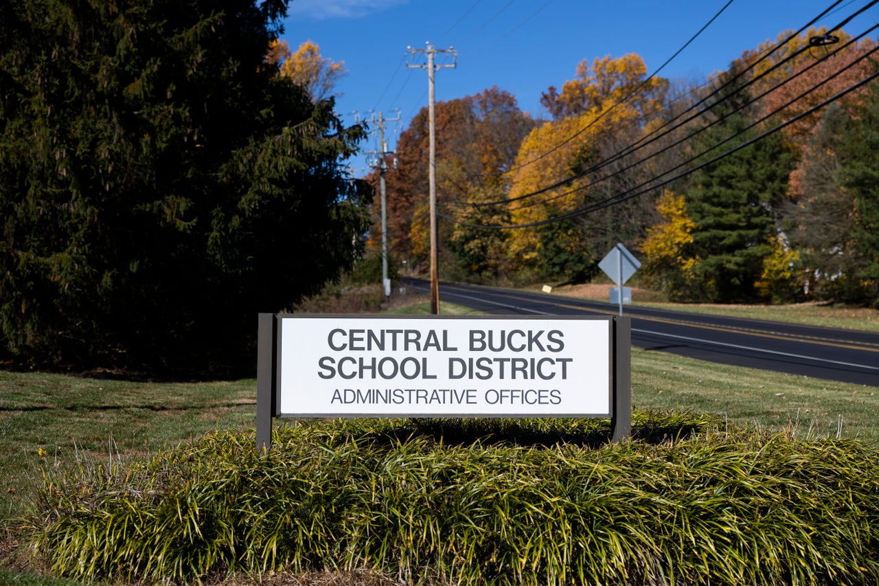 The entrance to the Central Bucks School District’s administrative building in Doylestown, Pennsylvania.