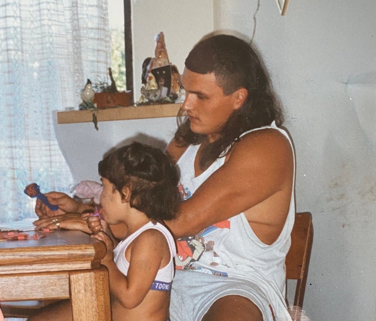 The author as a child with her father.