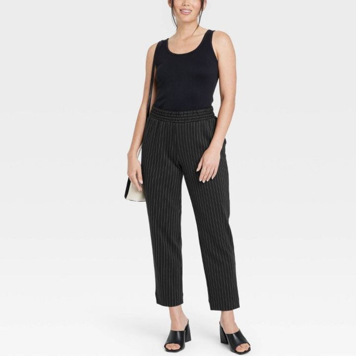 Office sweatpants in black pinstripe.