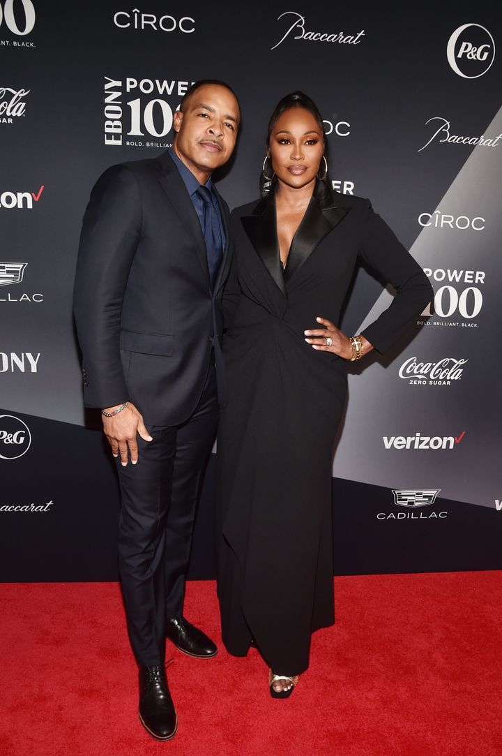 Mike Hill and Cynthia Bailey at the 2021 Ebony Power 100 presented by Verizon at The Beverly Hilton in Beverly Hills, California.