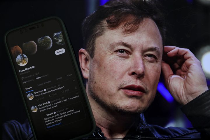 Elon Musk and his Twitter profile.