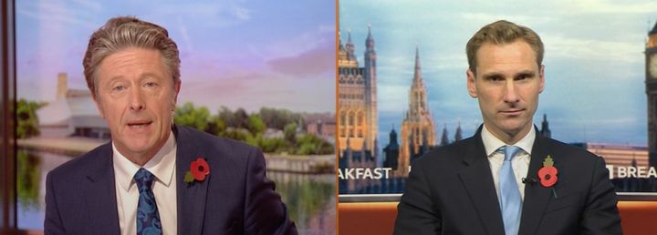 Chris Philp clashed with BBC Breakfast presenter Charlie Stayt