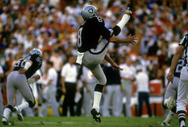 Punter Ray Guy of the Raiders in action circa mid 1980s. 