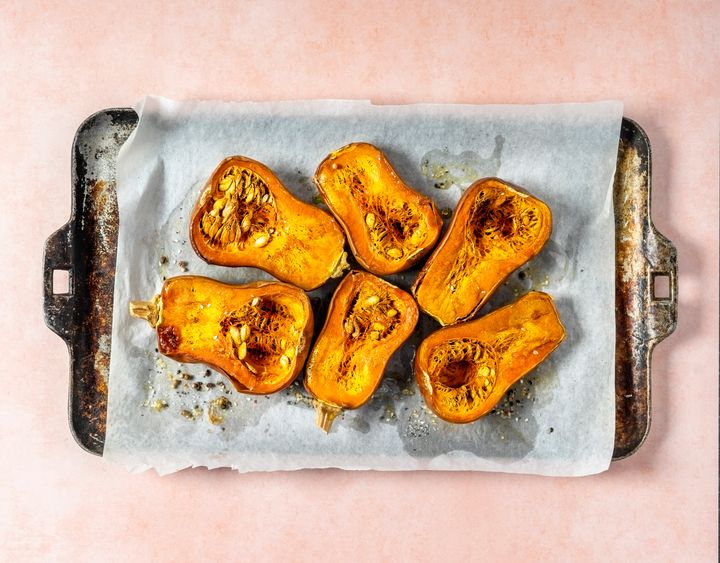 Honeynut squash, like smaller butternut squash, has a thinner skin that is tastier to eat.