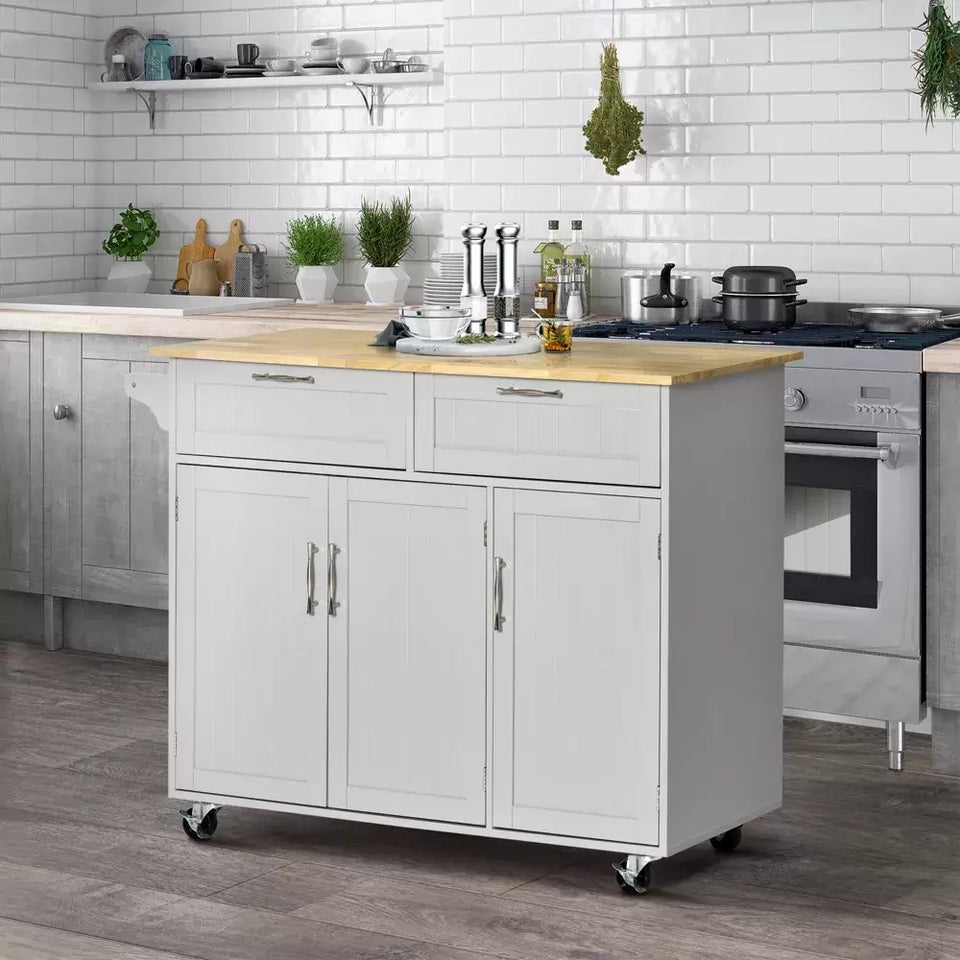 Homcom modern kitchen island cart