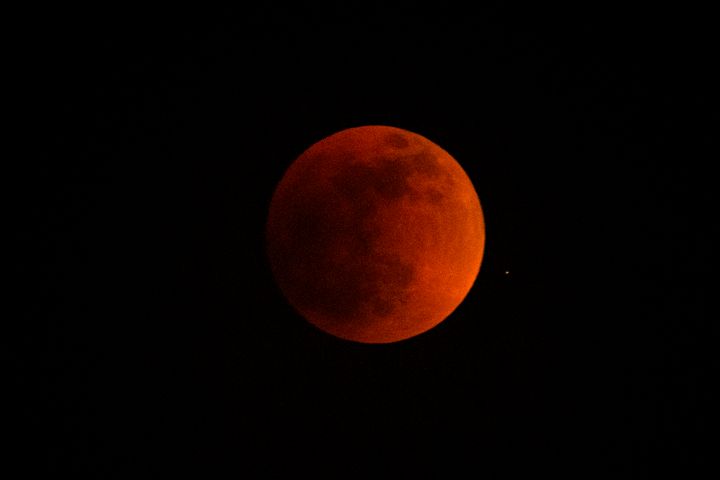 A total lunar eclipse seen from Temple City, California, on May 15, 2022.