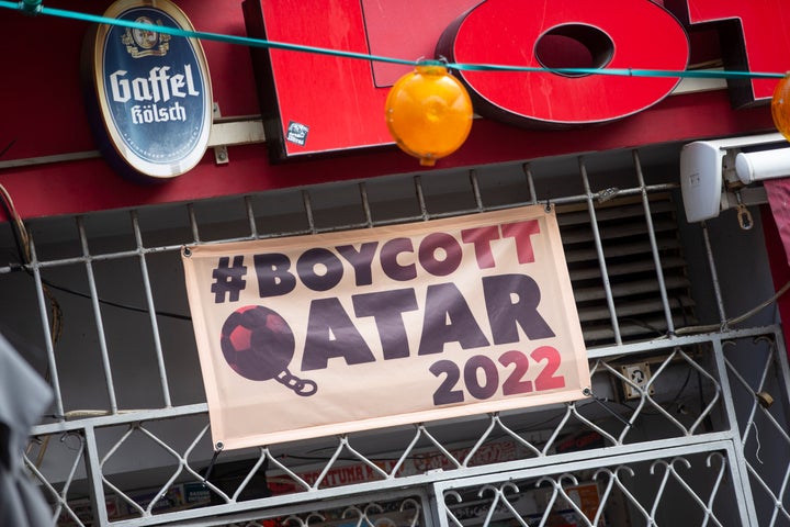 A pub in Cologne's Südstadt district is urging a boycott of the World Cup this month in Qatar over human rights abuses.