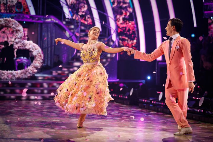 Molly Rainford dancing with her professional partner Carlos Gu