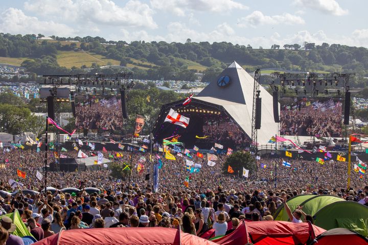Glastonbury's iconic Pyramid Stage pictured in 2022