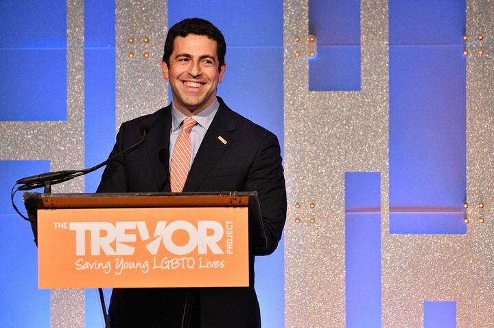 Amit Paley speaks onstage during a 2019 Trevor Project event in New York City.
