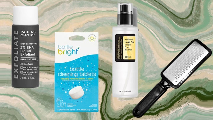 <a href="https://www.amazon.com/Paulas-Choice-SKIN-PERFECTING-Exfoliant-Facial-Lines-1-1oz/dp/B07C5SS6YD?tag=tessaflores-20&ascsubtag=63658c42e4b024c301942066%2C-1%2C-1%2Cd%2C0%2C0%2Chp-fil-am%3D0%2C0%3A0%2C0%2C0%2C0" target="_blank" data-affiliate="true" role="link" data-amazon-link="true" rel="sponsored" class=" js-entry-link cet-external-link" data-vars-item-name="Paula's Choice salicylic acid liquid exfoliant" data-vars-item-type="text" data-vars-unit-name="63658c42e4b024c301942066" data-vars-unit-type="buzz_body" data-vars-target-content-id="https://www.amazon.com/Paulas-Choice-SKIN-PERFECTING-Exfoliant-Facial-Lines-1-1oz/dp/B07C5SS6YD?tag=tessaflores-20&ascsubtag=63658c42e4b024c301942066%2C-1%2C-1%2Cd%2C0%2C0%2Chp-fil-am%3D0%2C0%3A0%2C0%2C0%2C0" data-vars-target-content-type="url" data-vars-type="web_external_link" data-vars-subunit-name="article_body" data-vars-subunit-type="component" data-vars-position-in-subunit="0">Paula's Choice salicylic acid liquid exfoliant</a>, a pack of <a href="https://www.amazon.com/Bottle-Bright-Tablets-Biodegradable-Hydration/dp/B06XYCVDB9?tag=tessaflores-20&ascsubtag=63658c42e4b024c301942066%2C-1%2C-1%2Cd%2C0%2C0%2Chp-fil-am%3D0%2C0%3A0%2C0%2C0%2C0" target="_blank" data-affiliate="true" role="link" data-amazon-link="true" rel="sponsored" class=" js-entry-link cet-external-link" data-vars-item-name="all natural water bottle cleaning tablets" data-vars-item-type="text" data-vars-unit-name="63658c42e4b024c301942066" data-vars-unit-type="buzz_body" data-vars-target-content-id="https://www.amazon.com/Bottle-Bright-Tablets-Biodegradable-Hydration/dp/B06XYCVDB9?tag=tessaflores-20&ascsubtag=63658c42e4b024c301942066%2C-1%2C-1%2Cd%2C0%2C0%2Chp-fil-am%3D0%2C0%3A0%2C0%2C0%2C0" data-vars-target-content-type="url" data-vars-type="web_external_link" data-vars-subunit-name="article_body" data-vars-subunit-type="component" data-vars-position-in-subunit="1">all natural water bottle cleaning tablets</a>, <a href="https://www.amazon.com/COSRX-Repairing-Hydrating-Secretion-Phthalates/dp/B00PBX3L7K?tag=tessaflores-20&ascsubtag=63658c42e4b024c301942066%2C-1%2C-1%2Cd%2C0%2C0%2Chp-fil-am%3D0%2C0%3A0%2C0%2C0%2C0" target="_blank" data-affiliate="true" role="link" data-amazon-link="true" rel="sponsored" class=" js-entry-link cet-external-link" data-vars-item-name="Cosrx's snail mucin repairing essence" data-vars-item-type="text" data-vars-unit-name="63658c42e4b024c301942066" data-vars-unit-type="buzz_body" data-vars-target-content-id="https://www.amazon.com/COSRX-Repairing-Hydrating-Secretion-Phthalates/dp/B00PBX3L7K?tag=tessaflores-20&ascsubtag=63658c42e4b024c301942066%2C-1%2C-1%2Cd%2C0%2C0%2Chp-fil-am%3D0%2C0%3A0%2C0%2C0%2C0" data-vars-target-content-type="url" data-vars-type="web_external_link" data-vars-subunit-name="article_body" data-vars-subunit-type="component" data-vars-position-in-subunit="2">Cosrx's snail mucin repairing essence</a> and a <a href="https://www.amazon.com/Colossal-Remover-Pedicure-Surgical-Stainless/dp/B00VPVEVSK?tag=tessaflores-20&ascsubtag=63658c42e4b024c301942066%2C-1%2C-1%2Cd%2C0%2C0%2Chp-fil-am%3D0%2C0%3A0%2C0%2C0%2C0" target="_blank" data-affiliate="true" role="link" data-amazon-link="true" rel="sponsored" class=" js-entry-link cet-external-link" data-vars-item-name="surgical grade callus remover" data-vars-item-type="text" data-vars-unit-name="63658c42e4b024c301942066" data-vars-unit-type="buzz_body" data-vars-target-content-id="https://www.amazon.com/Colossal-Remover-Pedicure-Surgical-Stainless/dp/B00VPVEVSK?tag=tessaflores-20&ascsubtag=63658c42e4b024c301942066%2C-1%2C-1%2Cd%2C0%2C0%2Chp-fil-am%3D0%2C0%3A0%2C0%2C0%2C0" data-vars-target-content-type="url" data-vars-type="web_external_link" data-vars-subunit-name="article_body" data-vars-subunit-type="component" data-vars-position-in-subunit="3">surgical grade callus remover</a>.