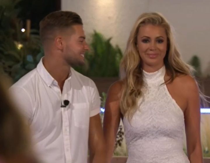 Chris and Olivia in the Love Island villa