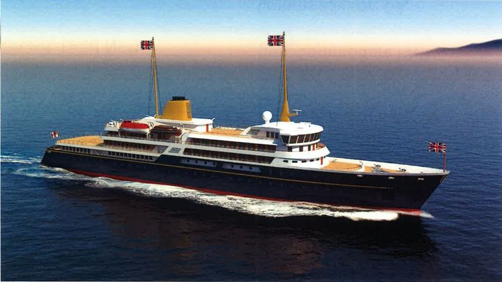 An artist's impression of a new national flagship, the successor to the Royal Yacht Britannia, which Boris Johnson said would promote British trade and industry around the world. 