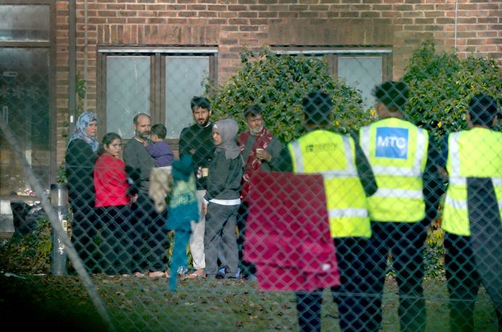Migrants at the Manston processing centre
