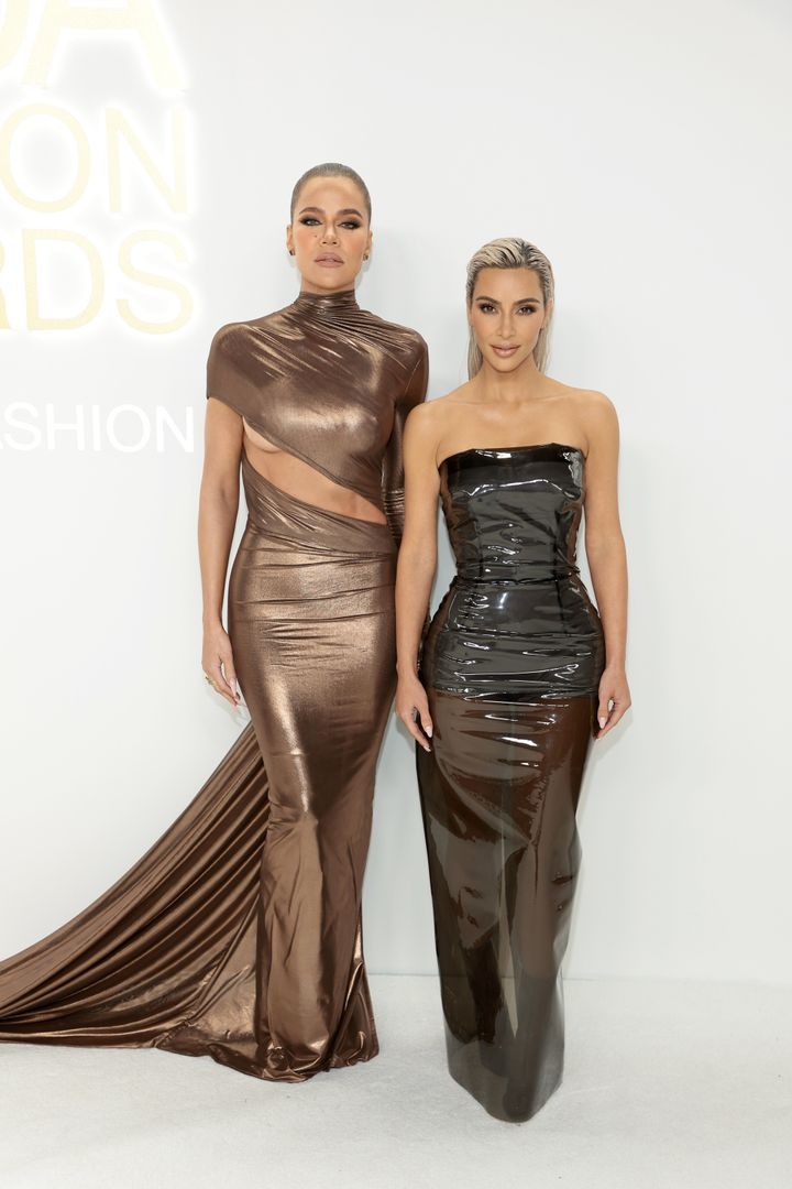 Khloé Kardashian and Kim Kardashian attend the CFDA Fashion Awards on Nov. 7 in New York City. 