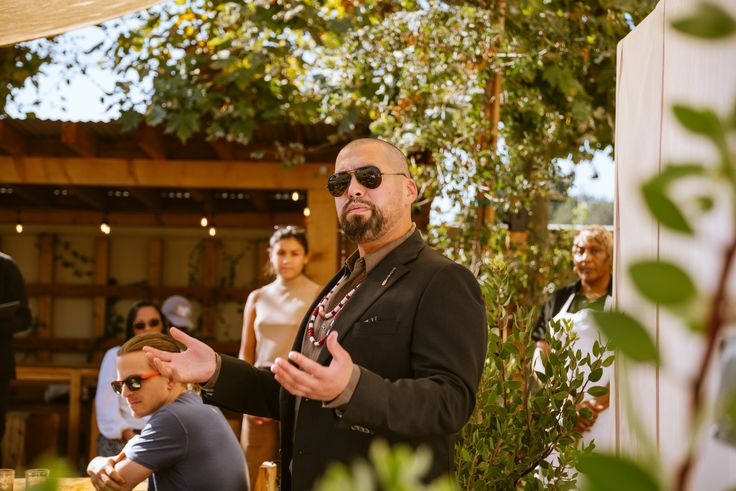 Medina speaks to the brunch crowd at Cafe Ohlone on Oct. 30.