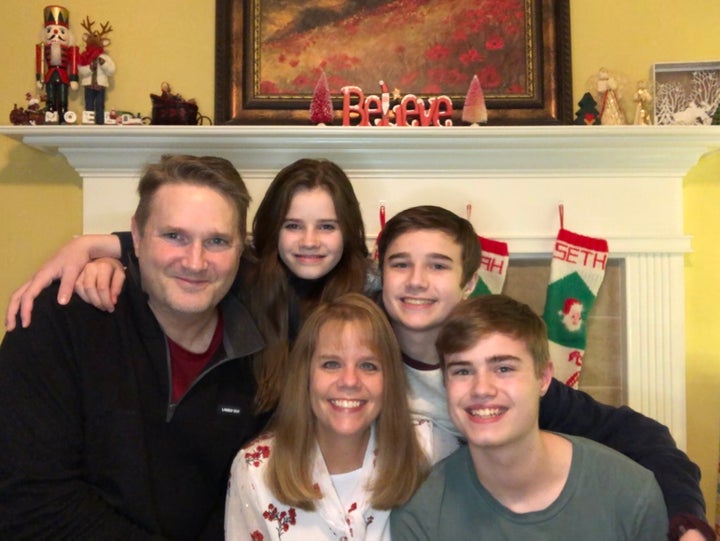 The author with her husband and kids.