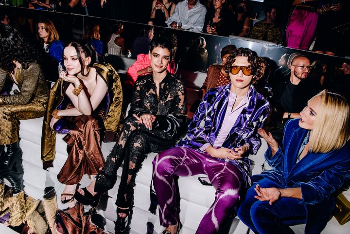 TikTok influencers like Dixie D'Amelio (center, at the Tom Ford Spring 2023 show) have gotten a front-row seat among celebrities.
