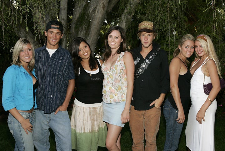 From Left: Kristin Cavallari, Stephen Colletti, Lauren Conrad and other cast members of MTV's "Laguna Beach: The Real Orange County."