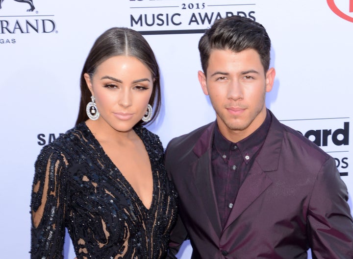 Olivia Culpo (left) and Nick Jonas in 2015. 