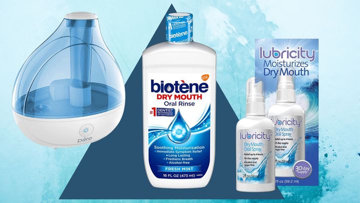 A highly popular ultrasonic humidifier, Bioténe dry mouth rinse and a lubricating dry mouth spray.