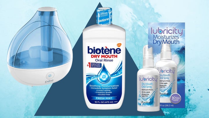 A highly popular ultrasonic humidifier, Bioténe dry mouth rinse and a lubricating dry mouth spray.