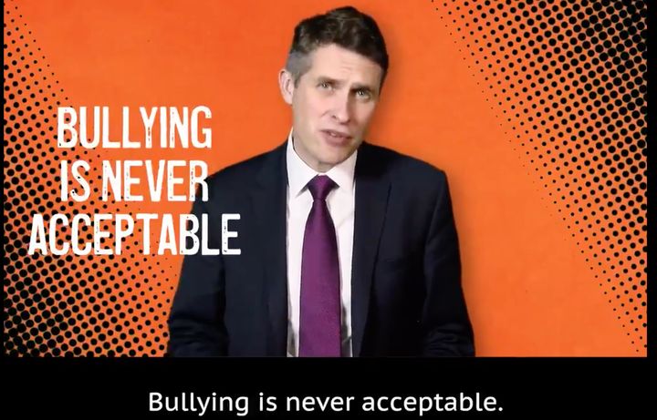 Gavin Williamson in an anti-bullying video