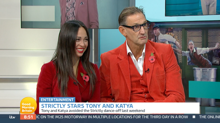 Tony Adams and Katya Jones in the Good Morning Britain