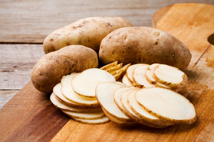 Russet potatoes will yield a result that's light and fluffy.