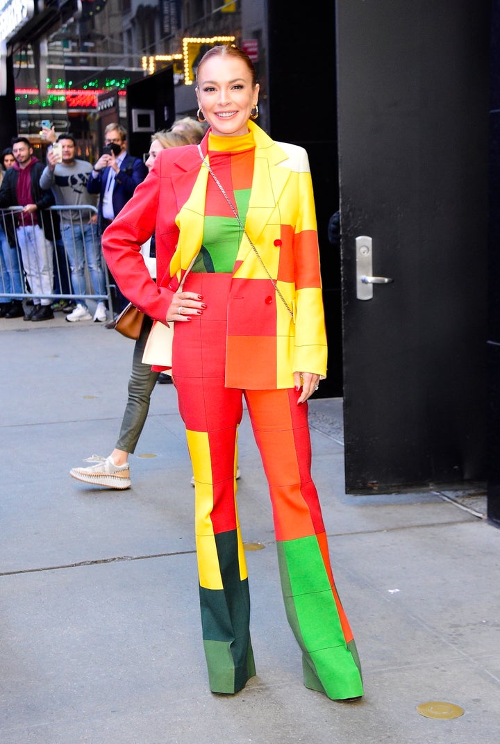 Lindsay Lohan is seen outside "Good Morning America" on Tuesday in New York City.