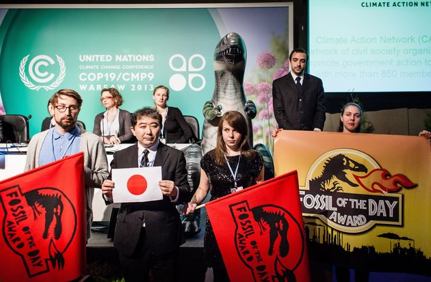 日本はCOP19でも「本日の化石賞」を受賞した（2013年11月15日）