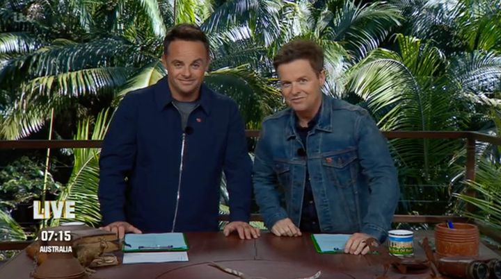 Ant and Dec in the I'm A Celebrity studio
