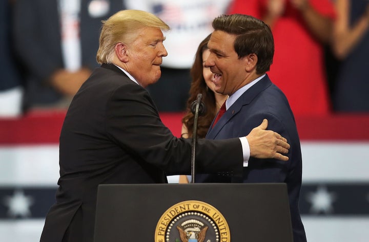 Donald Trump and Ron DeSantis, during happier times.