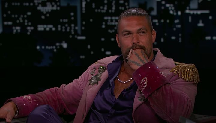 Jason Momoa on Jimmy Kimmel's talk show