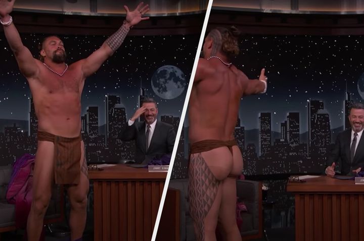 Jason Momoa stripping off for Jimmy Kimmel