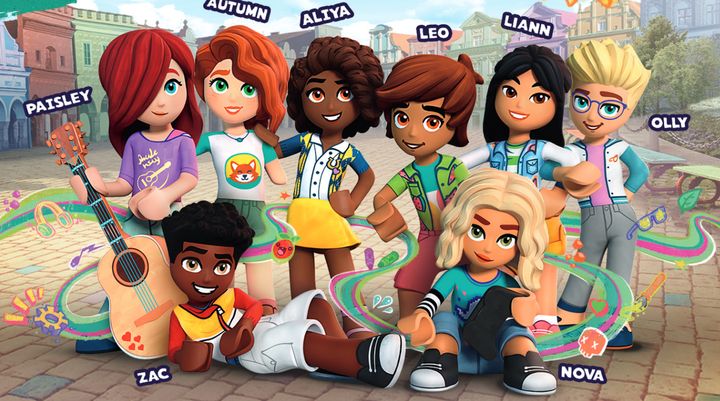 リニューアルしたレゴ フレンズのキャラクターたち。性別、人種、障がいの有無、そして性格もそれぞれ異なる