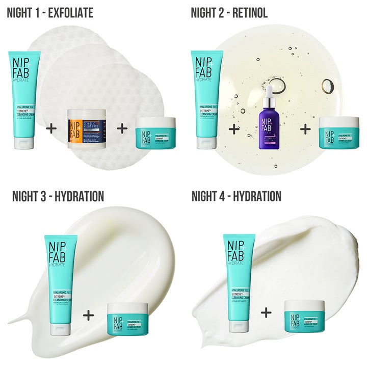Nip+Fab's four night skin-cycling routine