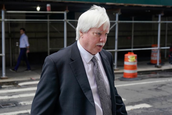 Trump Organization senior vice president and controller Jeffrey McConney returns to the courthouse after a break in the company's trial on Nov. 1, 2022, in New York. 