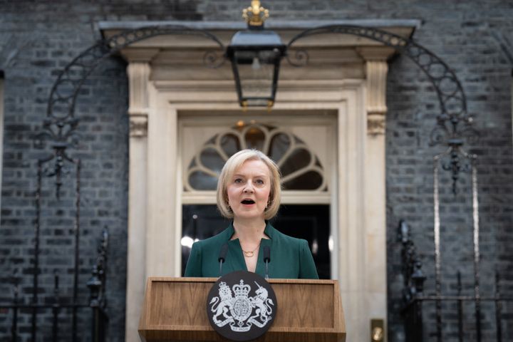 Liz Truss outside 10 Downing Street on the day she stood down as prime minister last month.