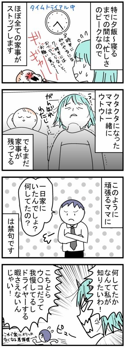 『子持ちの専業主婦ってなんでそんな忙しいの？を説明した漫画』5ページ目